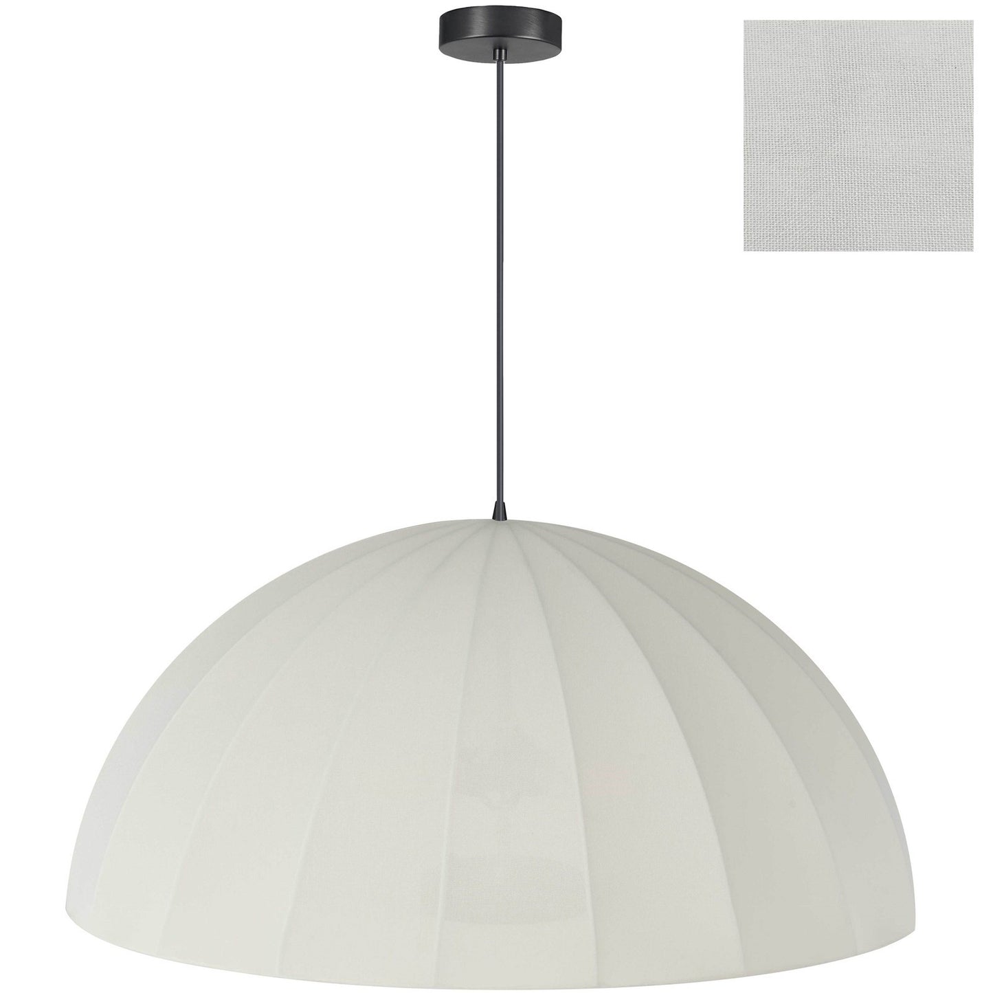 Dainolite Ronny 30in 1-Light Pendant | Transitional Matte Black Metal and Beige Fabric Shade | Dining Room & Entryway | 30 x 30 x 18 in | Model RON-301P-MB