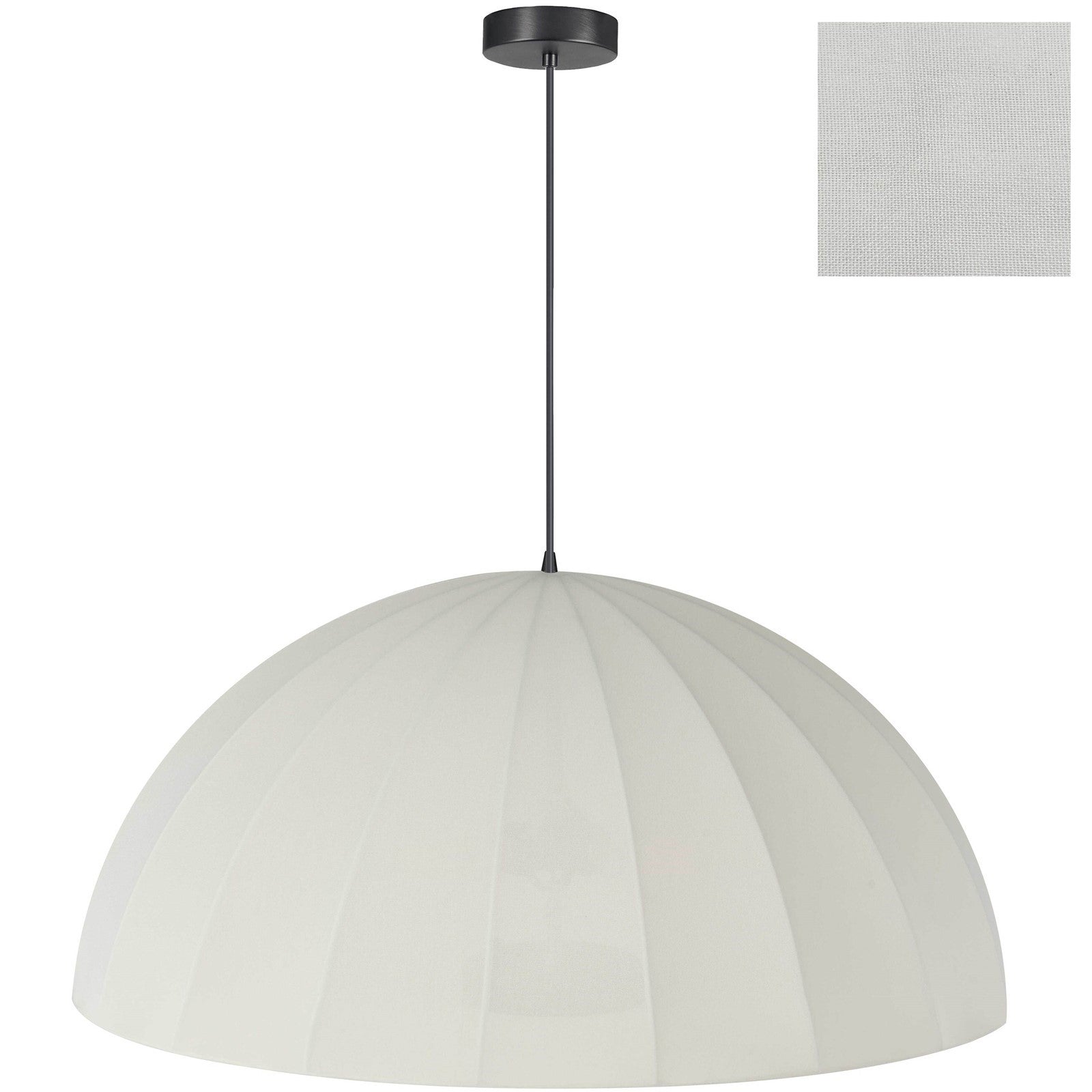 Dainolite Ronny 30in 1-Light Pendant | Transitional Matte Black Metal and Beige Fabric Shade | Dining Room & Entryway | 30 x 30 x 18 in | Model RON-301P-MB