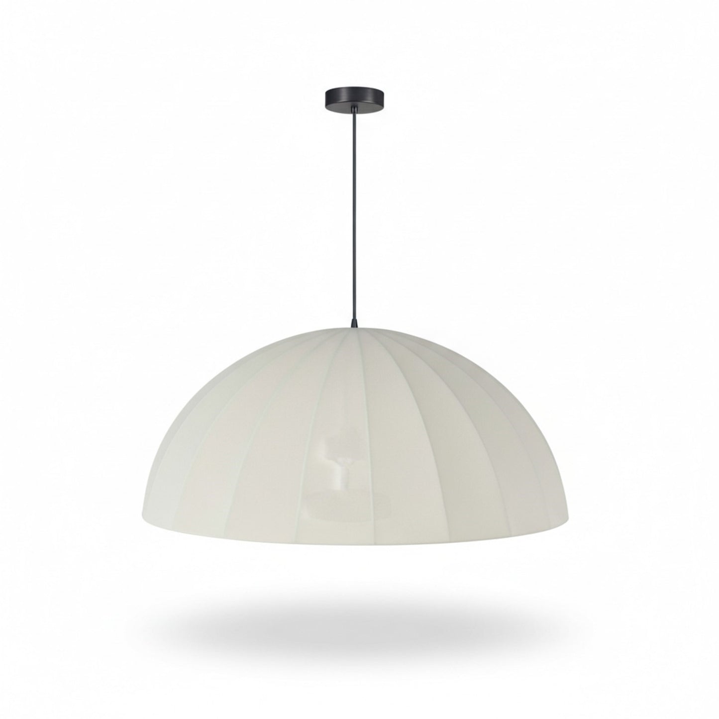 Dainolite Ronny 30in 1-Light Pendant | Transitional Matte Black Metal and Beige Fabric Shade | Dining Room & Entryway | 30 x 30 x 18 in | Model RON-301P-MB