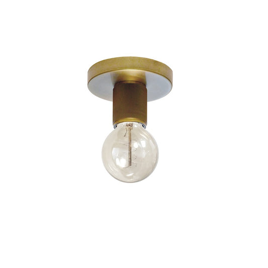 Dainolite Roswell 5in 1-Light Flush Mount | Aged Brass Metal Transitional | Hallway & Bathroom | 4.75 x 4.75 x 3.15 in | Model RSW-41FH-AGB