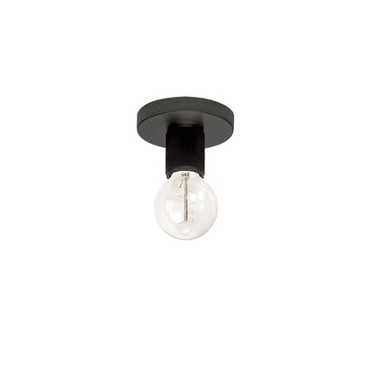 Dainolite Roswell 5in 1-Light Flush Mount | Matte Black Metal Transitional | Hallway & Bathroom | 4.75 x 4.75 x 3.25 in | Model RSW-41FH-MB