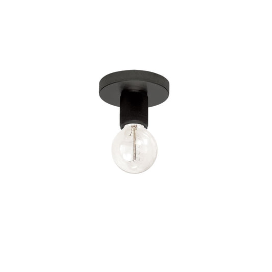 Dainolite Roswell 5in 1-Light Flush Mount | Matte Black Metal Transitional | Hallway & Bathroom | 4.75 x 4.75 x 3.25 in | Model RSW-41FH-MB