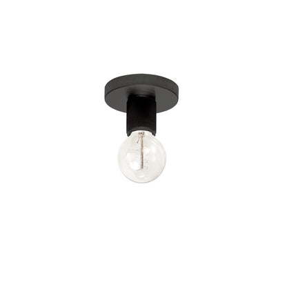Dainolite Roswell 5in 1-Light Flush Mount | Matte Black Metal Transitional | Hallway & Bathroom | 4.75 x 4.75 x 3.25 in | Model RSW-41FH-MB