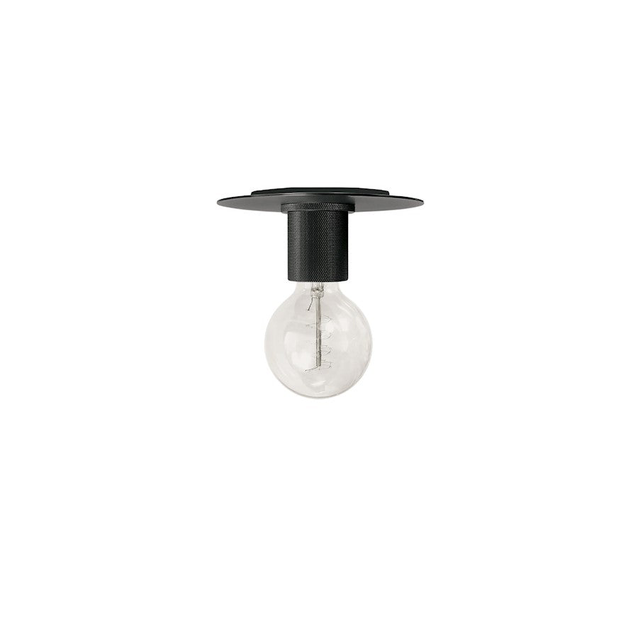 Dainolite Roswell 8in 1-Light Flush Mount | Transitional Matte Black Metal | Hallway & Bedroom Ceiling Light | 8 x 8 x 3 in | Model RSW-61FH-MB