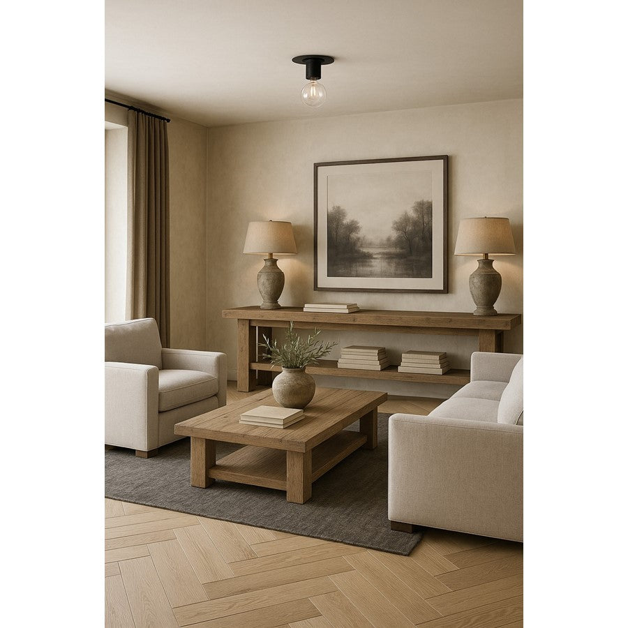 Dainolite Roswell 8in 1-Light Flush Mount | Transitional Matte Black Metal | Hallway & Bedroom Ceiling Light | 8 x 8 x 3 in | Model RSW-61FH-MB