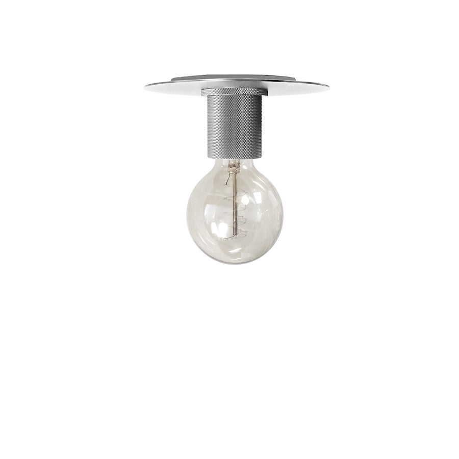 Dainolite Roswell 8in 1-Light Flush Mount | Transitional Satin Chrome Metal | Hallway & Bedroom Ceiling Light | 8 x 8 x 3 in | Model RSW-61FH-SC
