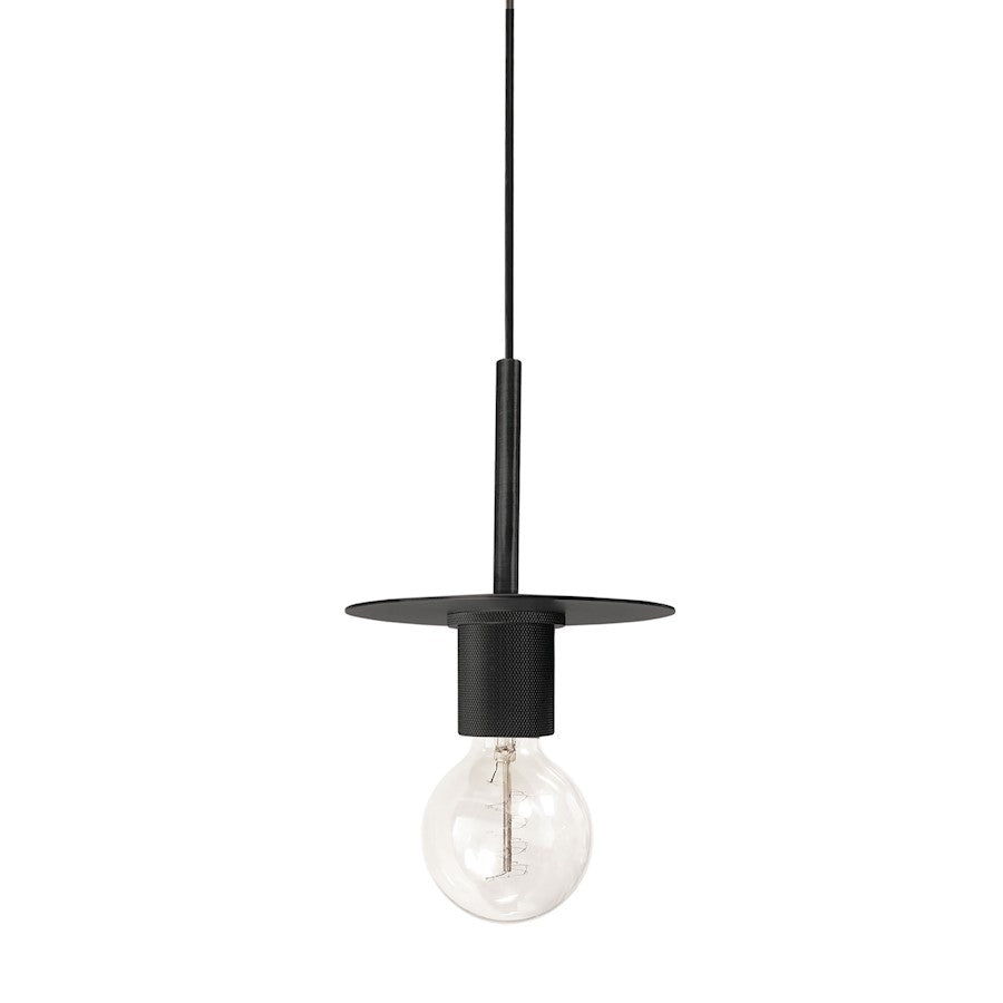 Dainolite Roswell 8in 1-Light Pendant | Transitional Matte Black Metal | Kitchen Island & Dining Room | 8 x 8 x 6 in | Model RSW-61P-MB