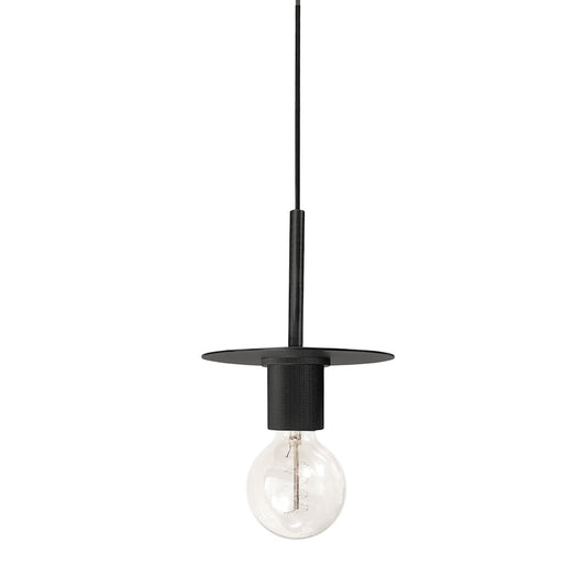 Dainolite Roswell 8in 1-Light Pendant | Transitional Matte Black Metal | Kitchen Island & Dining Room | 8 x 8 x 6 in | Model RSW-61P-MB