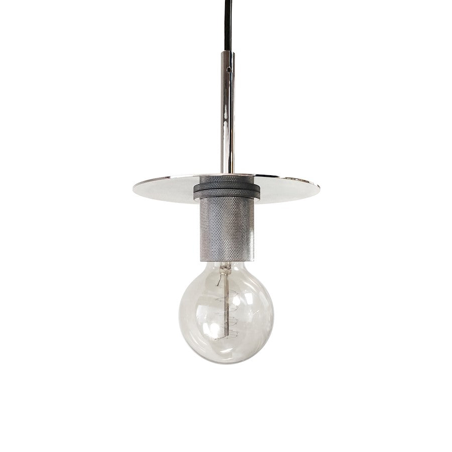 Dainolite Roswell 8in 1-Light Pendant | Transitional Polished Chrome Metal | Kitchen Island & Dining Room | 8 x 8 x 6 in | Model RSW-61P-PC