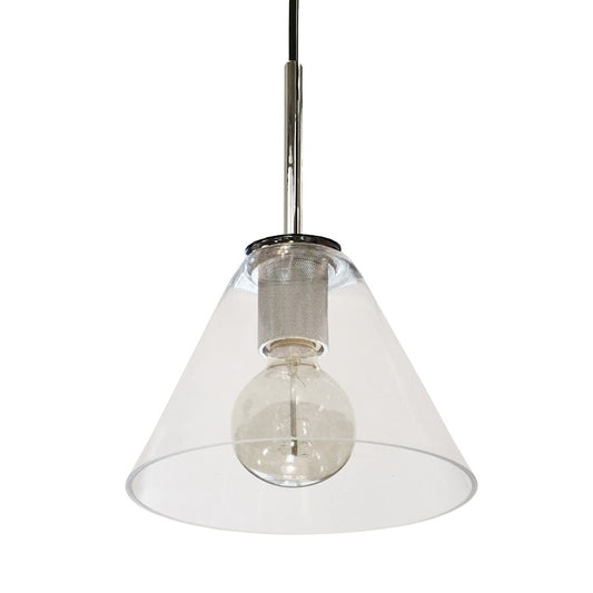 Dainolite Roswell 9in 1-Light Pendant | Transitional Polished Chrome and Clear Glass | Kitchen Island & Dining Room | Model RSW-91P-PC-CLR