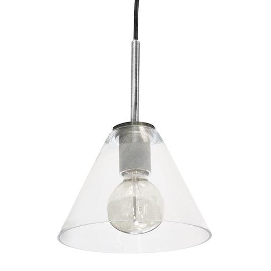 Dainolite Roswell 9in 1-Light Pendant | Transitional Satin Chrome and Clear Glass | Kitchen Island & Dining Room | Model RSW-91P-SC-CLR