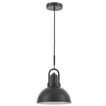 Dainolite Reveka 10in 1-Light Pendant | Transitional Matte Black Metal Bell Shade | Kitchen Island & Dining Nook | 10 x 10 x 15 in | Model RVK-101P-MB