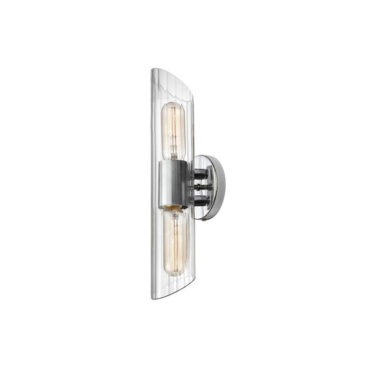 Dainolite Samantha 16in 2-Light Vanity Light | Clear Glass and Polished Chrome Metal | Bathroom & Powder Room | Model SAM-162W-PC