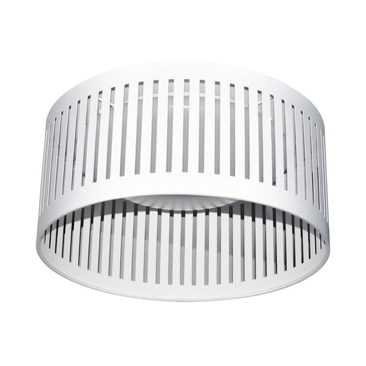 Dainolite SDLED 15in 1-Light LED Flush Mount | Modern White Fabric Shade | Bedroom & Hallway Ceiling Light | 780 Lumens 3000K | Model SDLED-15FH-WH