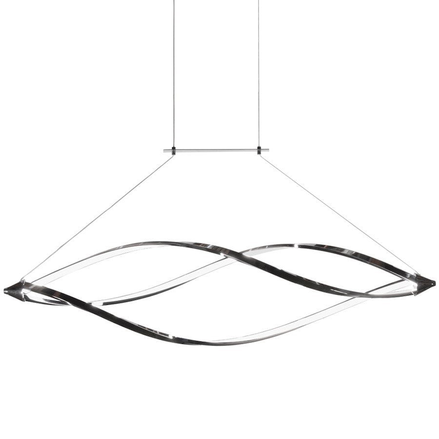 Dainolite Selent 43in 1-Light Horizontal Pendant | Polished Chrome Stainless Steel | Kitchen Island & Dining Room | 11 x 43 x 11 in | Model SEL-43HP-PC