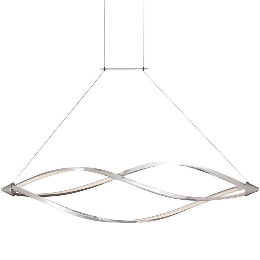 Dainolite Seli 72in 3-Light LED Horizontal Pendant | Satin Chrome and White Silicone | Kitchen Island & Dining Room | Model SEL-72HP-SC