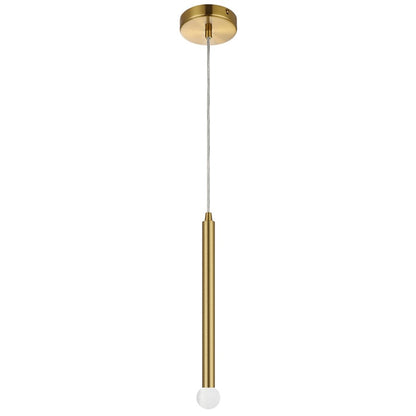 Dainolite Sanya 12in 1-Light Linear Pendant | Modern Aged Brass Metal | Kitchen Island & Dining Room | 1 x 1 x 12 in | Model SNY-121P-AGB