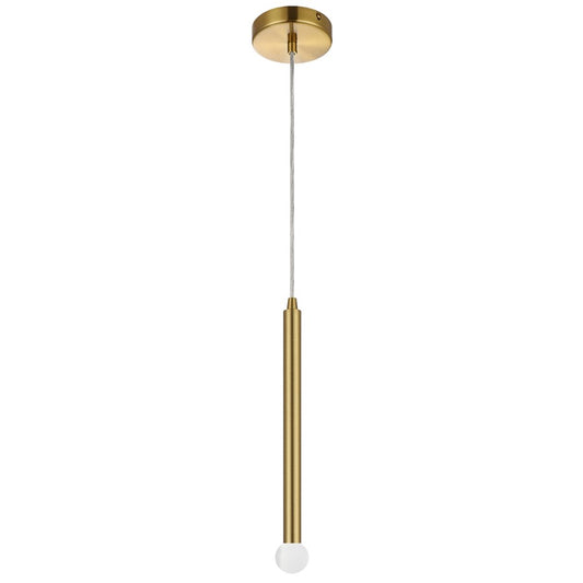 Dainolite Sanya 12in 1-Light Linear Pendant | Modern Aged Brass Metal | Kitchen Island & Dining Room | 1 x 1 x 12 in | Model SNY-121P-AGB