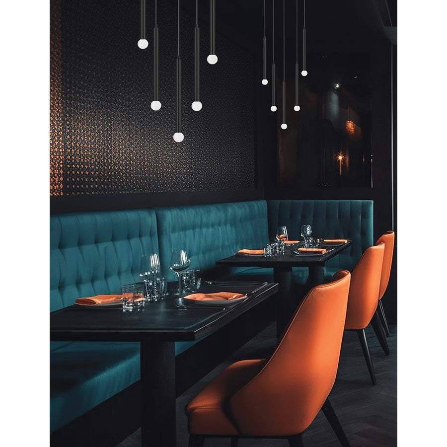 Dainolite Sanya 24in 5-Light Linear Pendant | Modern Matte Black Metal | Kitchen Island & Dining Room | 24 x 24 x 12 in | Model SNY-125P-MB