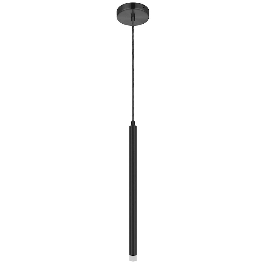 Dainolite Sanya 18in 1-Light Linear Pendant | Modern Matte Black and Clear Frosted Acrylic | Kitchen & Bar | 225 Lumens | Model SNY-183LEDP-MB