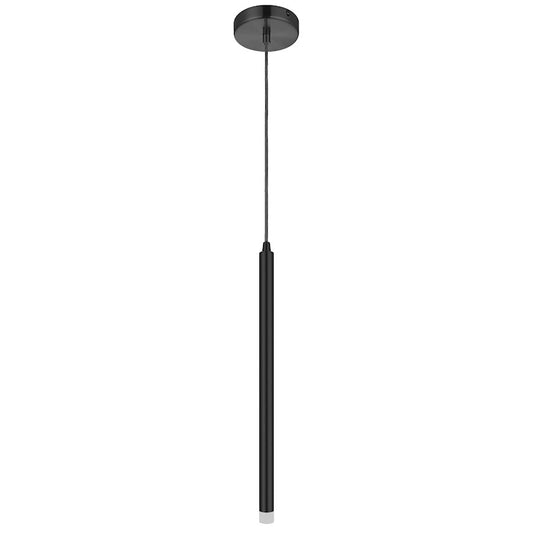 Dainolite Sanya 18in 1-Light Linear Pendant | Modern Matte Black and Clear Frosted Acrylic | Kitchen & Bar | 225 Lumens | Model SNY-183LEDP-MB