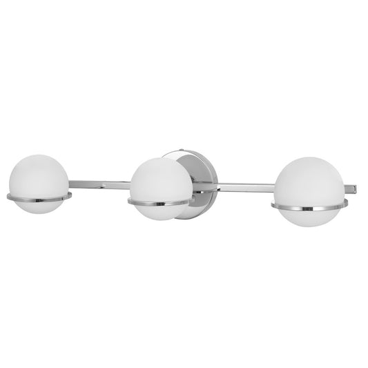 Dainolite Sofia 23in 3-Light Vanity | Modern Polished Chrome and White Opal Glass | Bathroom Vanity | 23 x 6 x 5 in | Model SOF-233W-PC