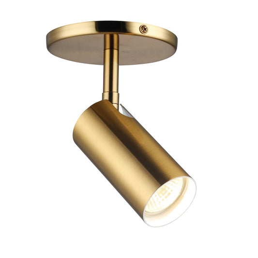 Dainolite Stanly 5in 1-Light Spotlight | Contemporary Aged Brass Metal | Outdoor Accent & Landscape | 5 x 5 x 7 in | Model STY-71SPT-AGB
