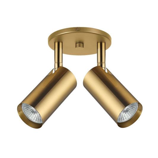 Dainolite Stanly 10.5in 2-Light Spotlight | Contemporary Aged Brass Metal | Bedroom & Living Room Accent | 10.5 x 10.5 x 7.25 in | Model STY-72SPT-AGB