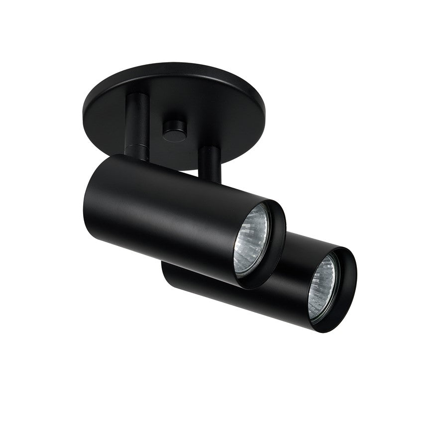 Dainolite Stanly 10.5in 2-Light Spotlight | Contemporary Matte Black Metal | Bedroom & Living Room Accent | 10.5 x 10.5 x 7.25 in | Model STY-72SPT-MB