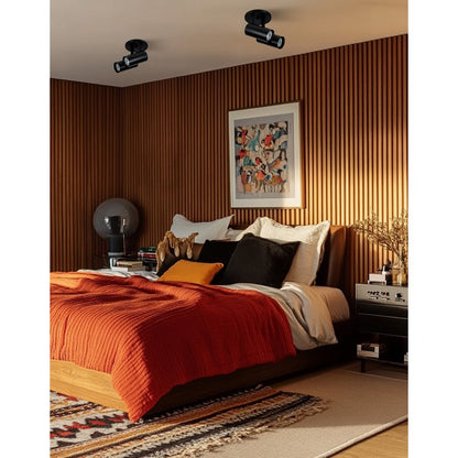 Dainolite Stanly 10.5in 2-Light Spotlight | Contemporary Matte Black Metal | Bedroom & Living Room Accent | 10.5 x 10.5 x 7.25 in | Model STY-72SPT-MB