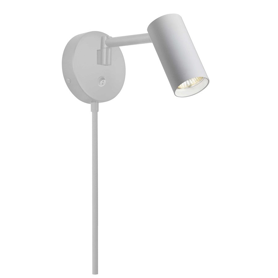 Dainolite Stanly 1-Light Swing Arm Spotlight | Contemporary Matte White Metal | Bedroom & Office Task Light | 10 x 5 x 6 in | Model STY-91WSPT-MW