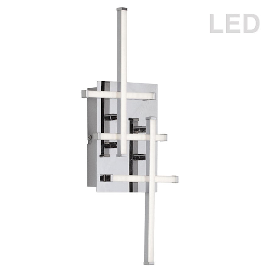 Dainolite Summit 8in 5-Light Wall Sconce | Polished Chrome Stainless Steel | Hallway & Bathroom | 8 x 2 x 18 in | Model SUM-188W-PC