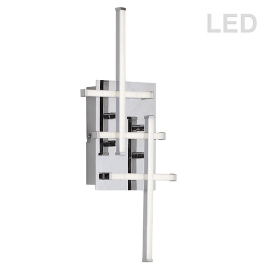 Dainolite Summit 8in 5-Light Wall Sconce | Polished Chrome Stainless Steel | Hallway & Bathroom | 8 x 2 x 18 in | Model SUM-188W-PC