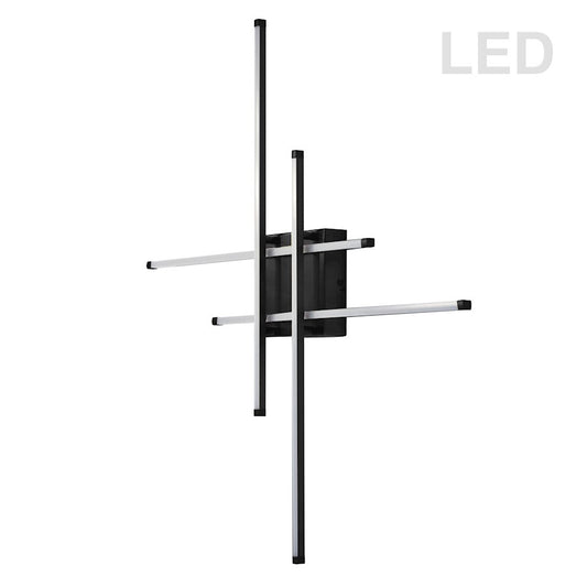 Dainolite Summit 32in 4-Light Flush Mount | Contemporary Matte Black Metal | Bedroom & Hallway | 1380 Lumens, 3000K, Dimmable | Model SUM-3223LEDFH-MB