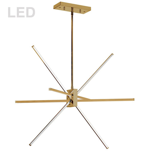 Dainolite Summit 28in 4-Light Pendant | Contemporary Aged Brass Metal | Kitchen Island & Dining Room | 3000 Lumens, 3000K | Model SUM-34P-AGB