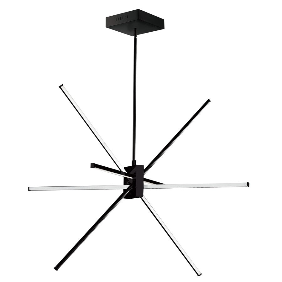 Dainolite Summit 28in 4-Light Pendant | Contemporary Matte Black Metal | Kitchen Island & Dining Room | 3000 Lumens, 3000K | Model SUM-34P-MB