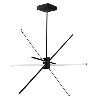 Dainolite Summit 28in 4-Light Pendant | Contemporary Matte Black Metal | Kitchen Island & Dining Room | 3000 Lumens, 3000K | Model SUM-34P-MB