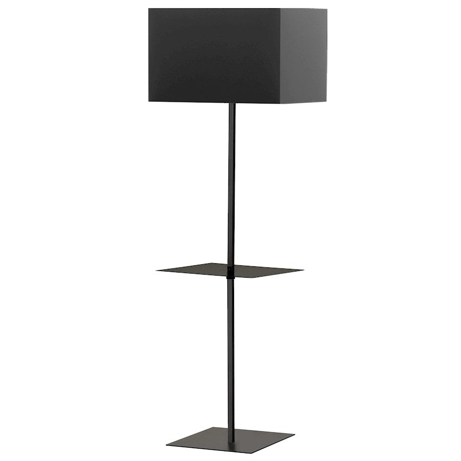 Dainolite Tablero 20in 1-Light Floor Lamp | Transitional Matte Black Fabric Shade | Living Room & Bedroom Reading Light | 20 x 20 x | Model TAB-S491F-BK