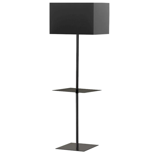 Dainolite Tablero 20in 1-Light Floor Lamp | Transitional Matte Black Fabric Shade | Living Room & Bedroom Reading Light | 20 x 20 x | Model TAB-S491F-BK