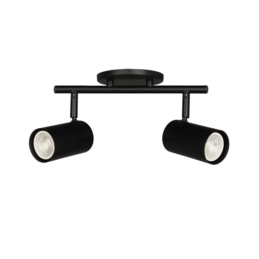 Dainolite Taylor 15in 2-Light Track Light | Contemporary Matte Black Metal | Kitchen & Dining Room | 15 x 7 x 5 in | Model TAY-122SF-MB