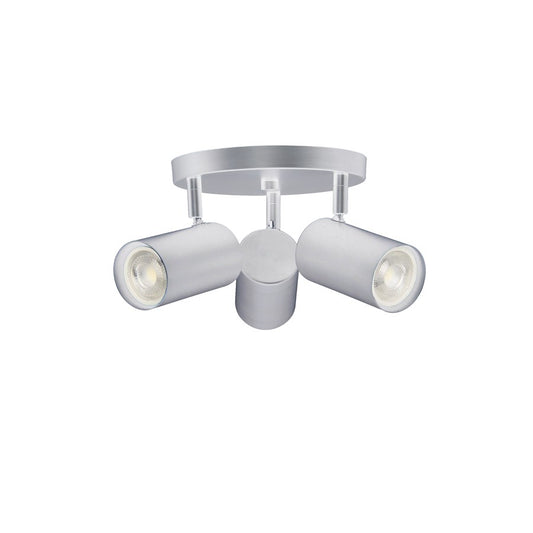 Dainolite Taylor 13in 3-Light Track Light | Contemporary Satin Chrome Metal Cylinder | Kitchen & Office Accent | 13 x 13 x 5.5 in | Model TAY-123SF-SC