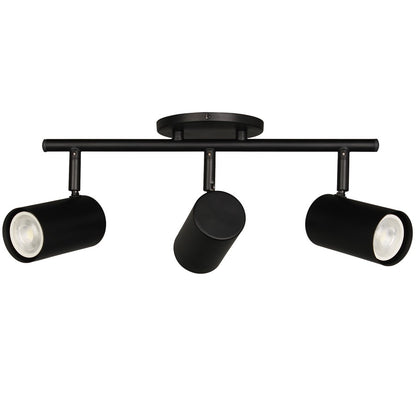 Dainolite Taylor 19in 3-Light Track Light | Contemporary Matte Black Metal Cylinder | Kitchen & Dining Room | 19 x 7 x 5.5 in | Model TAY-203SF-MB