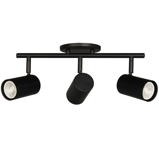 Dainolite Taylor 19in 3-Light Track Light | Contemporary Matte Black Metal Cylinder | Kitchen & Dining Room | 19 x 7 x 5.5 in | Model TAY-203SF-MB