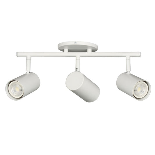 Dainolite Taylor 19in 3-Light Track Light | Contemporary Matte White Metal Cylinder | Kitchen & Dining Room | 19 x 7 x 5.5 in | Model TAY-203SF-MW