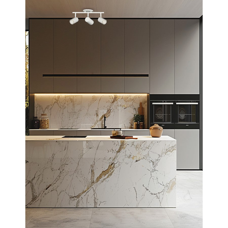 Dainolite Taylor 19in 3-Light Track Light | Contemporary Matte White Metal Cylinder | Kitchen & Dining Room | 19 x 7 x 5.5 in | Model TAY-203SF-MW