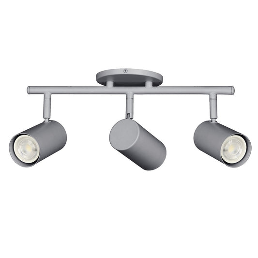 Dainolite Taylor 19in 3-Light Track Light | Contemporary Satin Chrome Metal Cylinder | Kitchen & Dining Room | 19 x 7 x 5.5 in | Model TAY-203SF-SC
