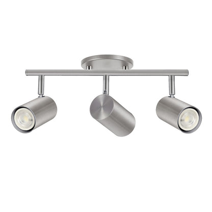 Dainolite Taylor 19in 3-Light Track Light | Contemporary Satin Chrome Metal Cylinder | Kitchen & Dining Room | 19 x 7 x 5.5 in | Model TAY-203SF-SC