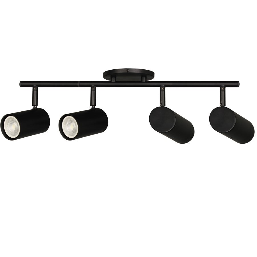 Dainolite Taylor 24in 4-Light Track Light | Contemporary Matte Black Metal | Kitchen & Dining Room | 24.75 x 7 x 5.5 in | Model TAY-254SF-MB