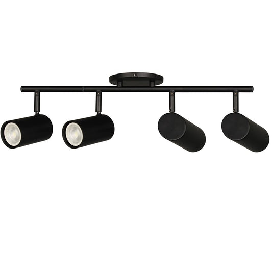 Dainolite Taylor 24in 4-Light Track Light | Contemporary Matte Black Metal | Kitchen & Dining Room | 24.75 x 7 x 5.5 in | Model TAY-254SF-MB