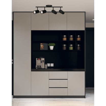 Dainolite Taylor 24in 4-Light Track Light | Contemporary Matte Black Metal | Kitchen & Dining Room | 24.75 x 7 x 5.5 in | Model TAY-254SF-MB